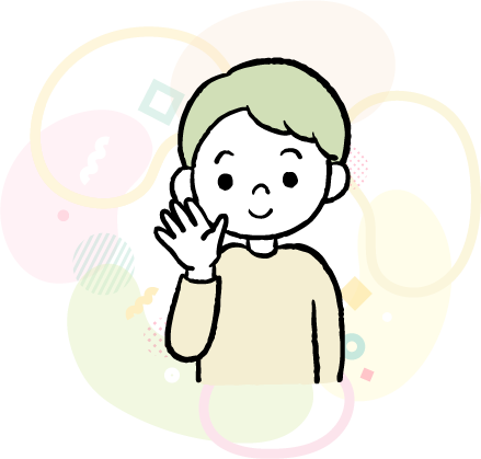 手話の挨拶をする男の子
