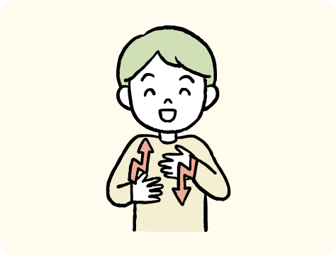 手話で表現する男の子